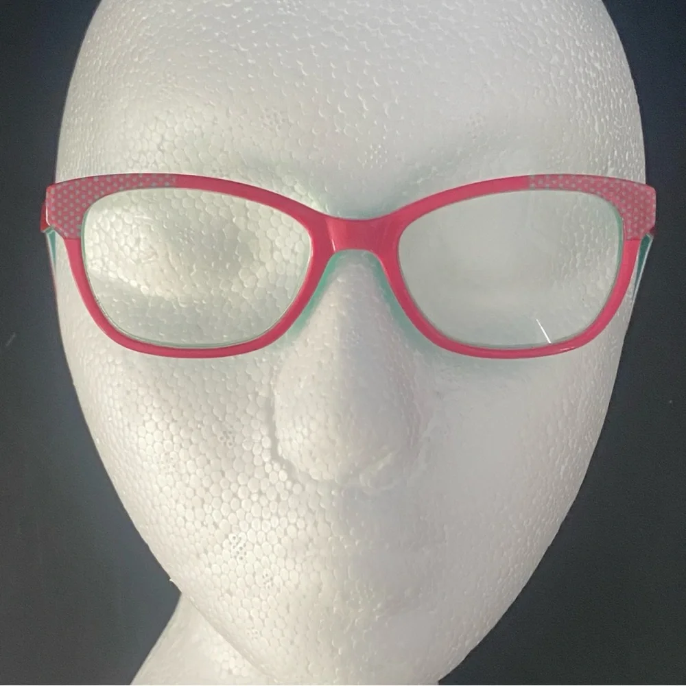 LULU GUINNESS LK009 Light Pink/Polka Dot Kids Eyeglasses Frame 48-16-130 EUC